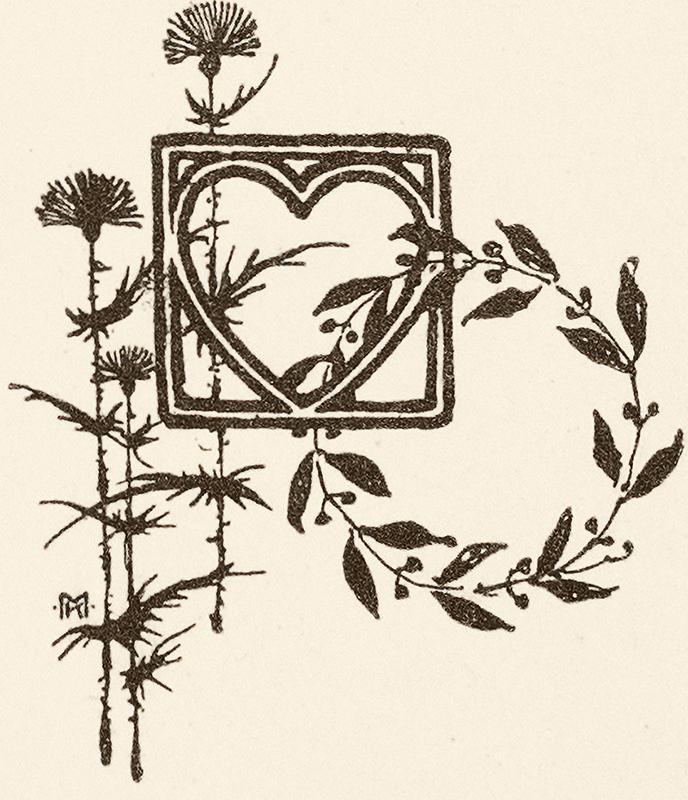 Koloman Moser, Vignette "Ein Weihnachtsgeschenk", 1896, Buchdruck, Blattmaße: 13,5 × 8,5 cm, Wi ...