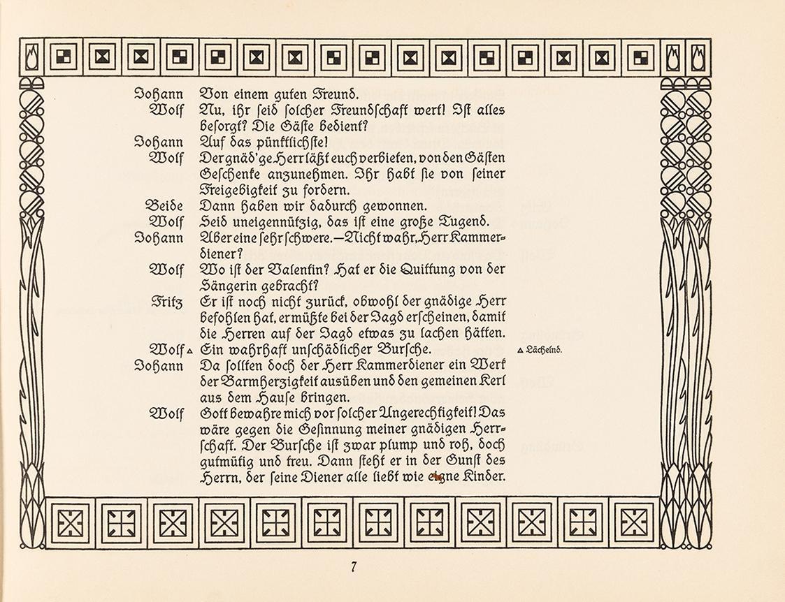 Koloman Moser, Randleiste, 1915, Buchdruck, Blattmaße: 24,3 × 32 cm, Wien Museum, Inv.-Nr. 116. ...