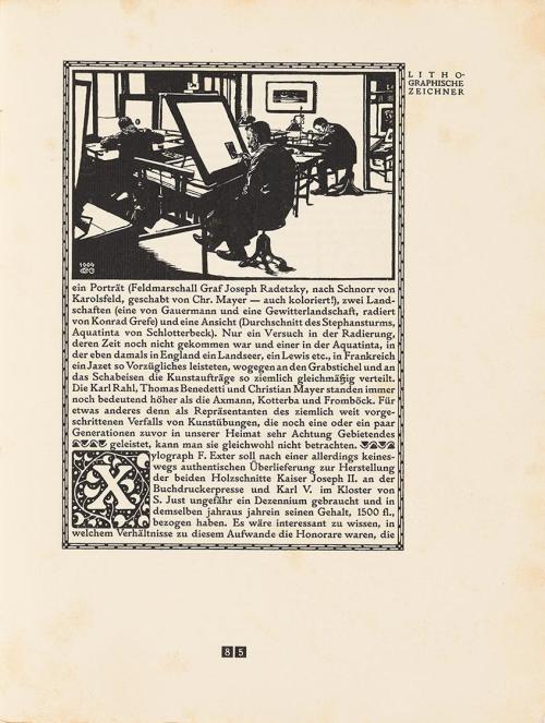 Koloman Moser, Randleiste, Initiale, 1904, Holzschnitt, Blattmaße: 40 × 29 cm, Wien Museum, Inv ...