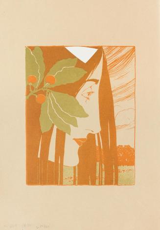 Koloman Moser, Probedruck Ein decorativer Fleck in "Roth und Grün", 1898, Farblithografie, Blat ...