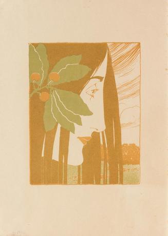 Koloman Moser, Probedruck Ein decorativer Fleck in "Roth und Grün", 1898, Farblithografie, Blat ...