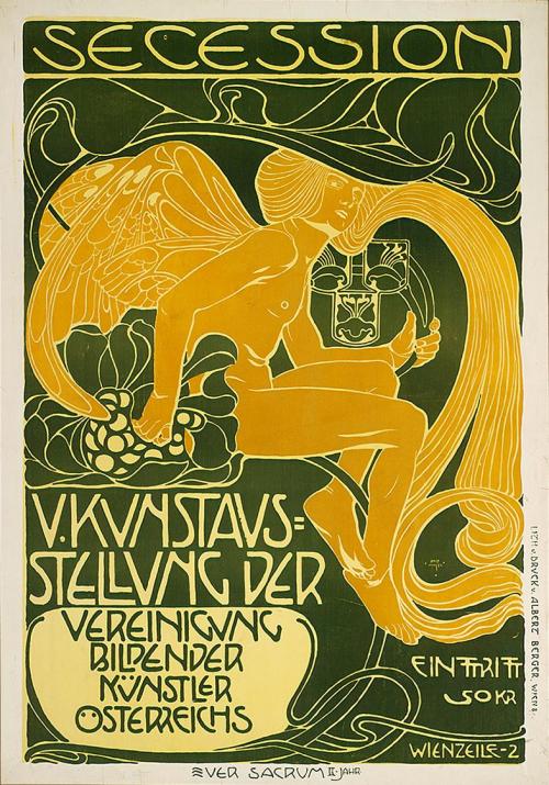 Koloman Moser, Plakat "V. Kunstausstellung der Vereinigung bildender Künstler Österreichs Seces ...