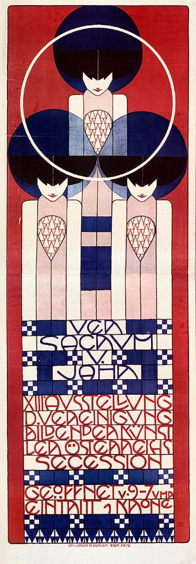 Koloman Moser, Plakat "XIII. Kunstausstellung der Vereinigung bildender Künstler Österreichs Se ...