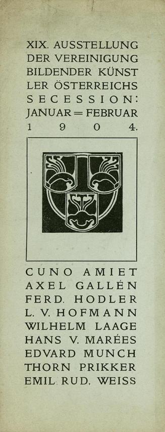 Koloman Moser, Einladungskarte, 1904, Buchdruck, Blattmaße: 18,8 × 7,3 cm, WStLA/Künstlerhausar ...