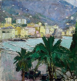 Carl Moll, Rapallo, 1932, Öl auf Holz, 35,5 × 34 cm, Privatbesitz