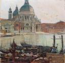 Carl Moll, Santa Maria della Salute, Venedig, 1923, Öl auf Holz, 34,5 × 34,5 cm, Privatbesitz