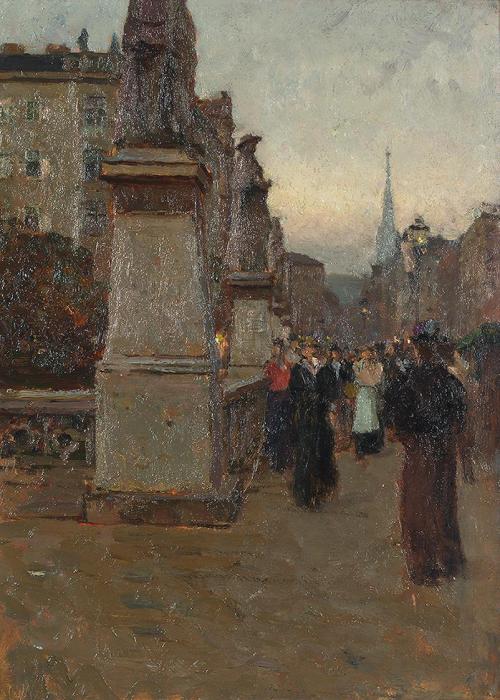 Carl Moll, Die Elisabethbrücke, 1897 um, Öl auf Holz, 34,9 × 25,2 cm, Wien Museum MUSA, Inv.-Nr ...