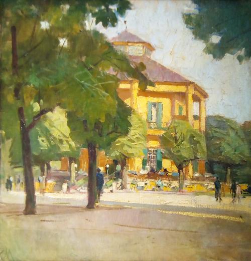 Carl Moll, Prater. Lusthaus, 1930 um, Öl auf Leinwand, 60 × 61 cm, Privatbesitz, courtesy Dorot ...