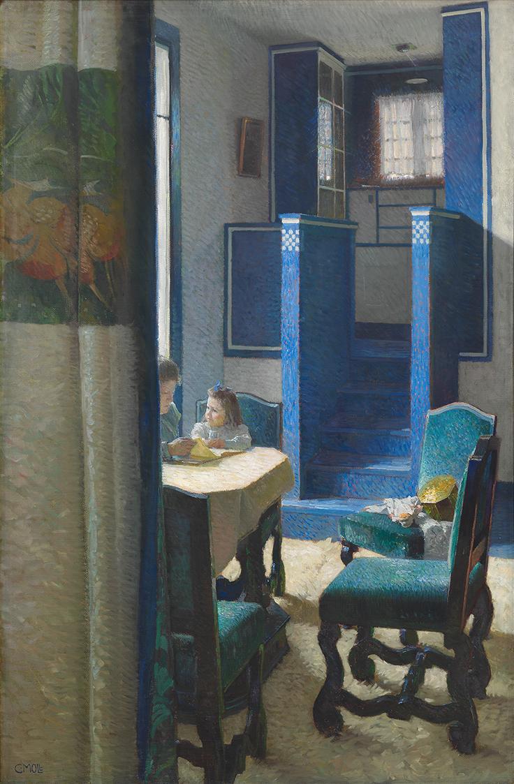 Carl Moll, Interieur, 1903, Öl auf Leinwand, 135 x 89 cm, Wien Museum MUSA, Inv.-Nr. 100.703