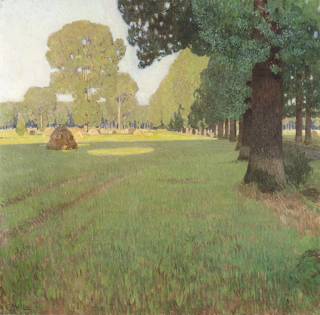 Carl Moll, Abendsonne, 1905, Öl auf Leinwand, 105 x 105 cm, Sammlung Dichand Wien