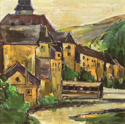 Carl Moll, Waidhofen an der Ybbs, 1938 um, Öl auf Holz, 31 × 31 cm, Unbekannter Besitz