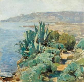 Carl Moll, Beaulieu–sur–Mer, 1929, Öl auf Holz, 34 × 35,5 cm, Unbekannter Besitz