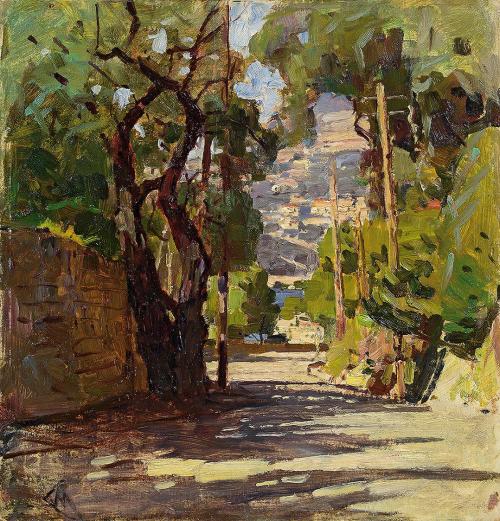 Carl Moll, La Spezia, 1926 um, Öl auf Holz, 35,5 × 34 cm, Unbekannter Besitz