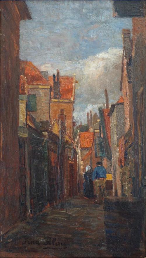 Tina Blau, Dordrecht, 1905, Öl auf Holz, 26,5 × 17,8 cm, Privatbesitz