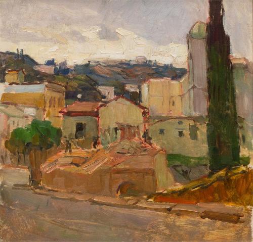 Carl Moll, Algier, 1930, Öl auf Holz, 34,5 × 35,5 cm, Privatbesitz Wien