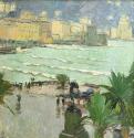 Carl Moll, Rapallo im Regen, 1932, Öl auf Holz, 35,4 × 34,2 cm, Sammlung Leopold, Wien