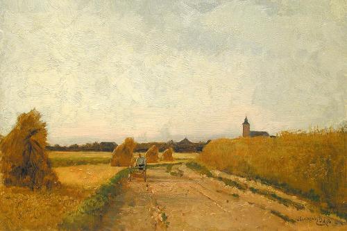 Carl Moll, Landschaft bei Plankenberg, 1890, Öl auf Holz, 22 × 33 cm, Unbekannter Besitz