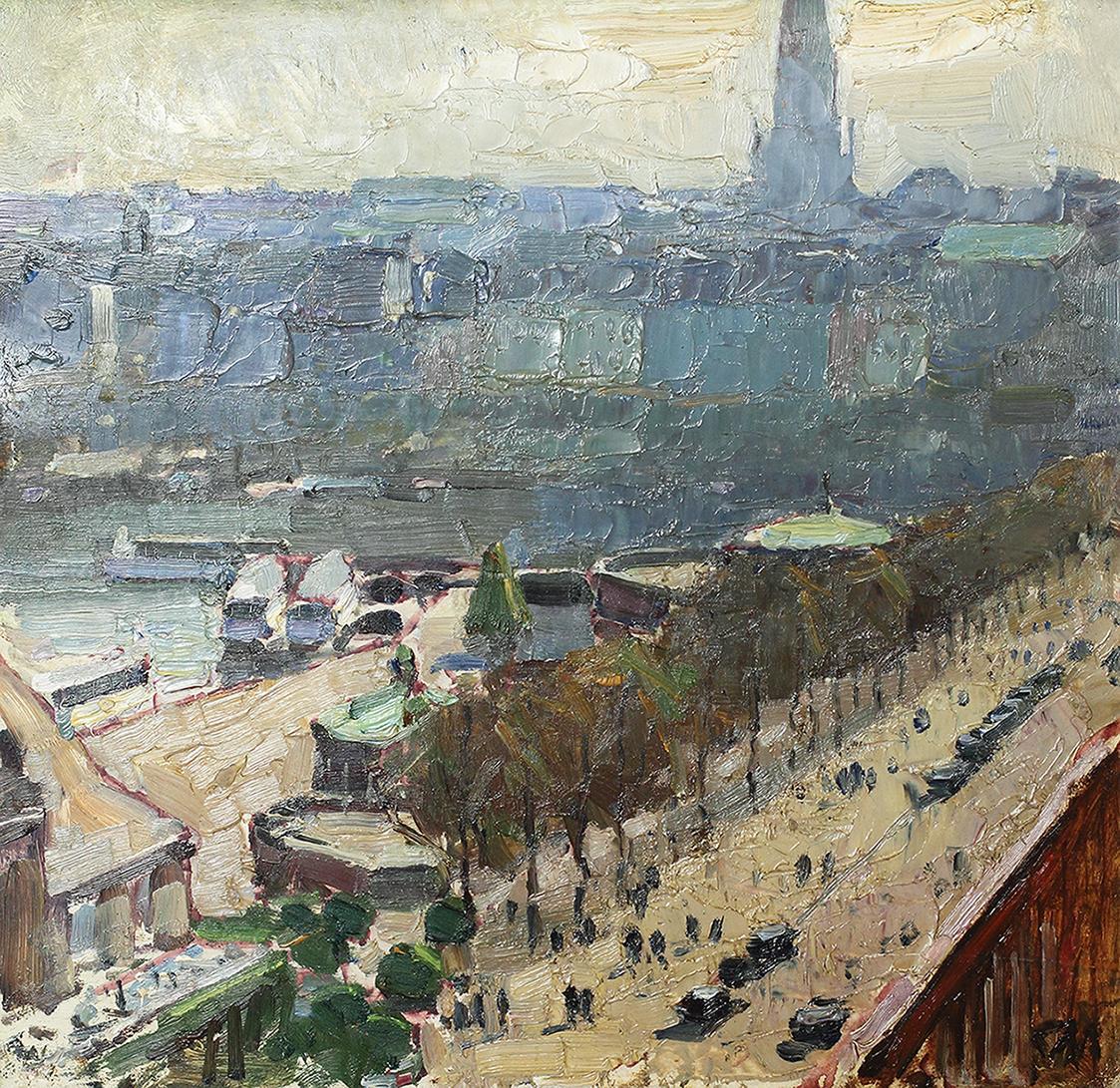 Carl Moll, Hamburg, 1936, Öl auf Holz, 34,5 × 35,5 cm, Privatbesitz Wien