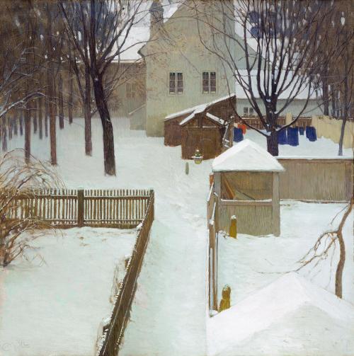 Carl Moll, Motiv aus Heiligenstadt, 1906, Öl auf Leinwand, 100 x 100 cm, Privatbesitz, courtesy ...