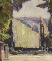 Carl Moll, Im Schlosspark Schönbrunn, 1926 um, Öl auf Leinwand, 60 × 60 cm, Unbekannter Besitz