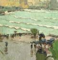 Carl Moll, Rapallo im Regen, 1932, Öl auf Holz, 35,4 × 34,2 cm, Sammlung Leopold, Wien