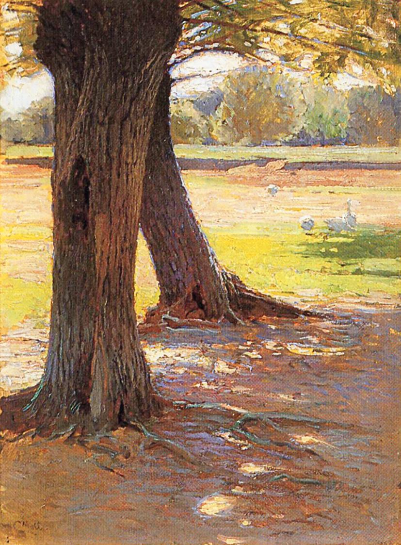 Carl Moll, Sommer im Marchfeld, 1900, Öl auf Holz, 36 × 26,5 cm, Privatbesitz