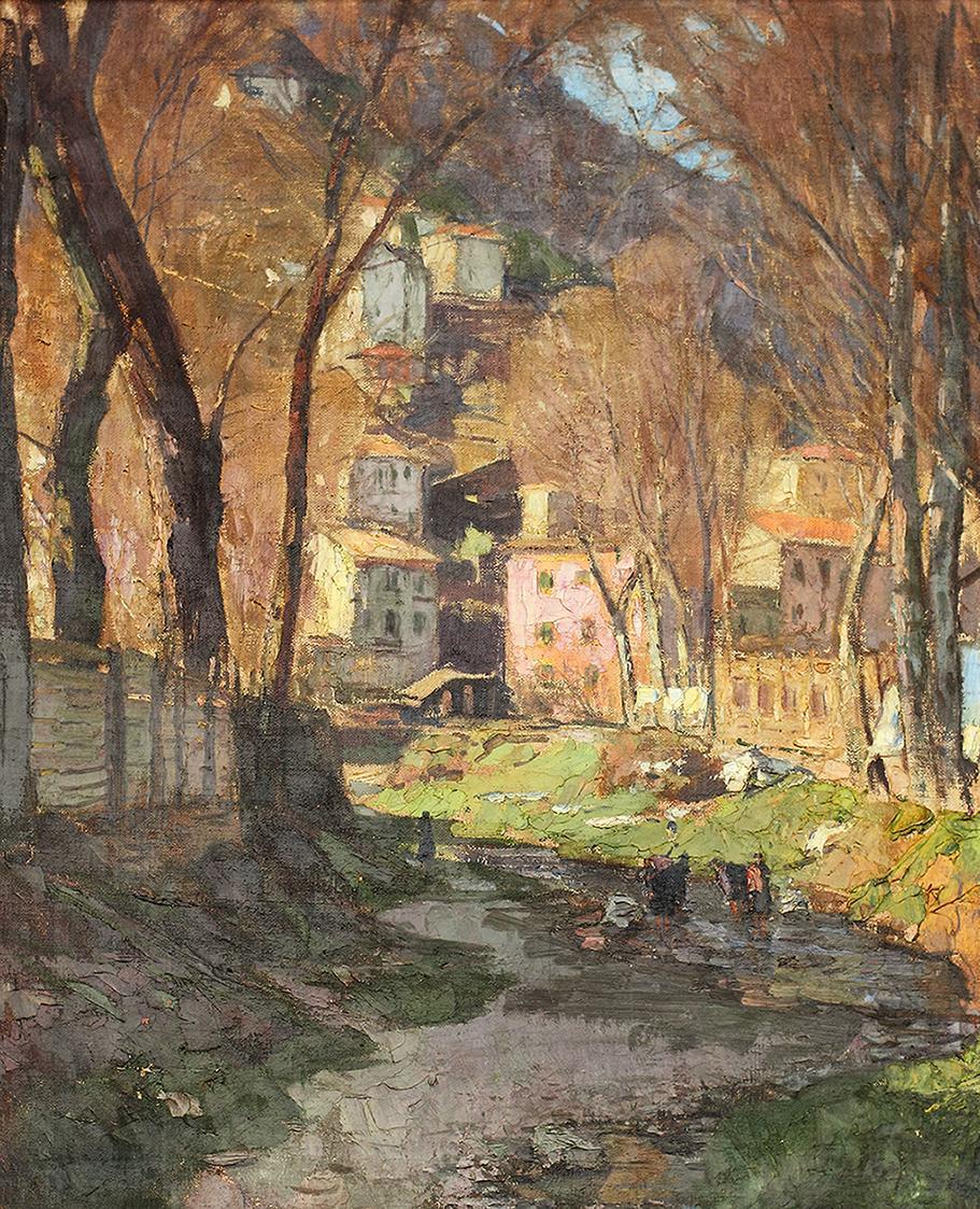 Carl Moll, Morgensonne in Rapallo, 1932, Öl auf Leinwand, 71 × 60,5 cm, Privatbesitz Niederöste ...