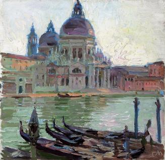 Carl Moll, Santa Maria della Salute, Venedig, 1925 um, Öl auf Holz, 34,3 × 35,5 cm, Privatbesit ...