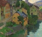 Carl Moll, Waidhofen an der Ybbs, 1938, Öl auf Holz, 34 × 34,5 cm, Unbekannter Besitz