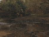 Carl Moll, Preinbach im Winter, 1904 um, Öl auf Leinwand, 80 x 80 cm, Sammlung Ortner, Wien