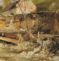 Carl Moll, Alte Mühle am Loserbach, 1890, Öl auf Holz, 24 × 33 cm, Privatbesitz, Wien