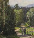 Carl Moll, Spaziergang am Kreuzberg, 1938 um, Öl auf Leinwand, 60,5 × 50 cm, Privatbesitz Wien