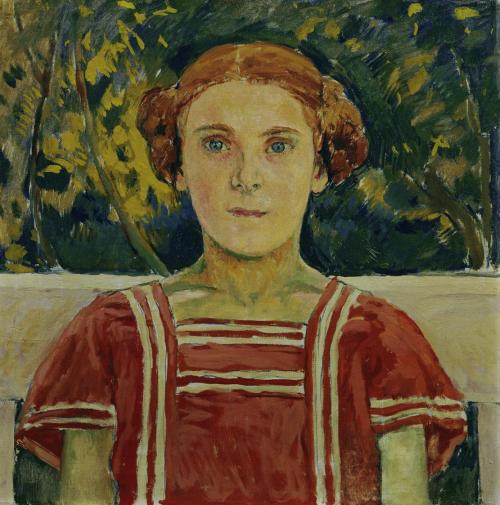 Koloman Moser, Elisabeth Steindl, Nichte des Künstlers, um 1910, Öl auf Leinwand, 50 x 50 cm, B ...