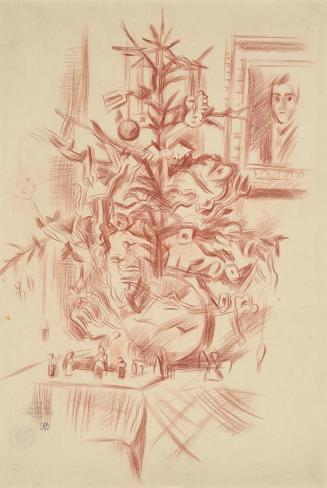 Alfred Wickenburg, Weihnachtsbaum, um 1942, Rötel auf Papier, Blattmaße: 60,5 x 40,5 cm, Leihga ...