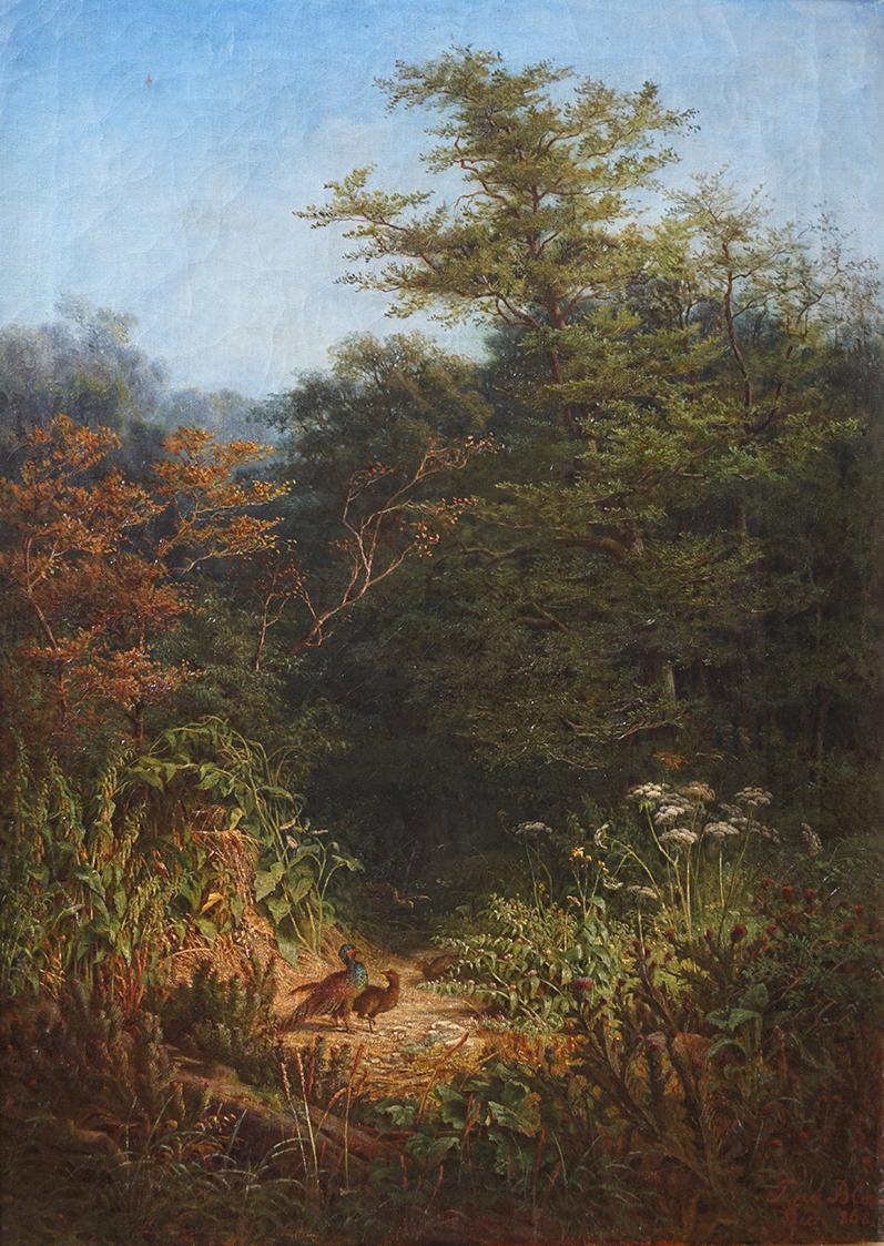 Tina Blau, Waldeinsamkeit, 1868, Öl auf Leinwand, 66,5 × 47,5 cm, Privatbesitz