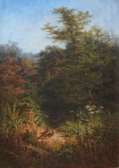 Tina Blau, Waldeinsamkeit, 1868, Öl auf Leinwand, 66,5 × 47,5 cm, Privatbesitz