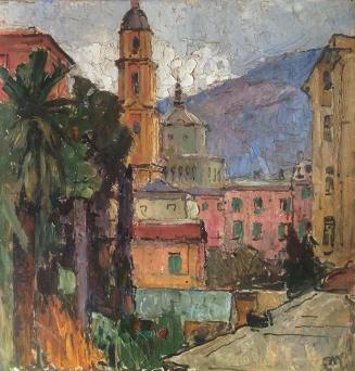 Carl Moll, Rapallo, Dom, 1932, Öl auf Holz, 34,5 × 34,5 cm, Privatbesitz, Hamburg
