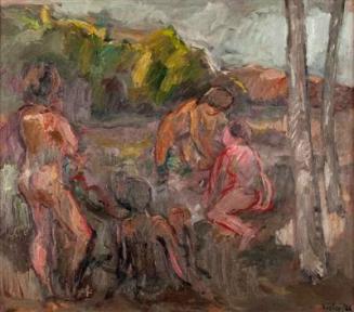 Georg Eisler, Hommage à Poussin II, 1966, Öl auf Leinwand, 80 × 90 cm, Verbleib unbekannt