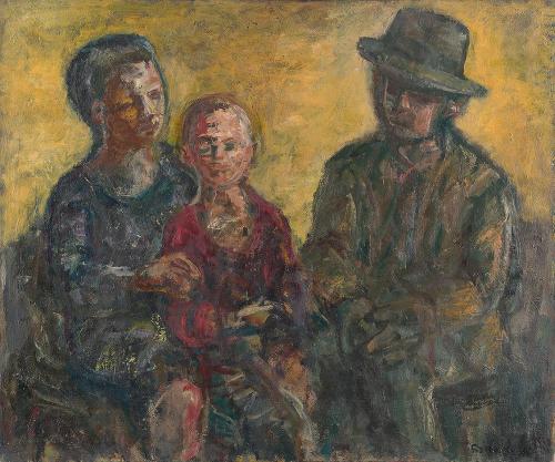 Georg Eisler, Familie, 1958–1960, Öl auf Leinwand, 63,5 × 76 cm, Georg und Alice Eisler – Fonds ...