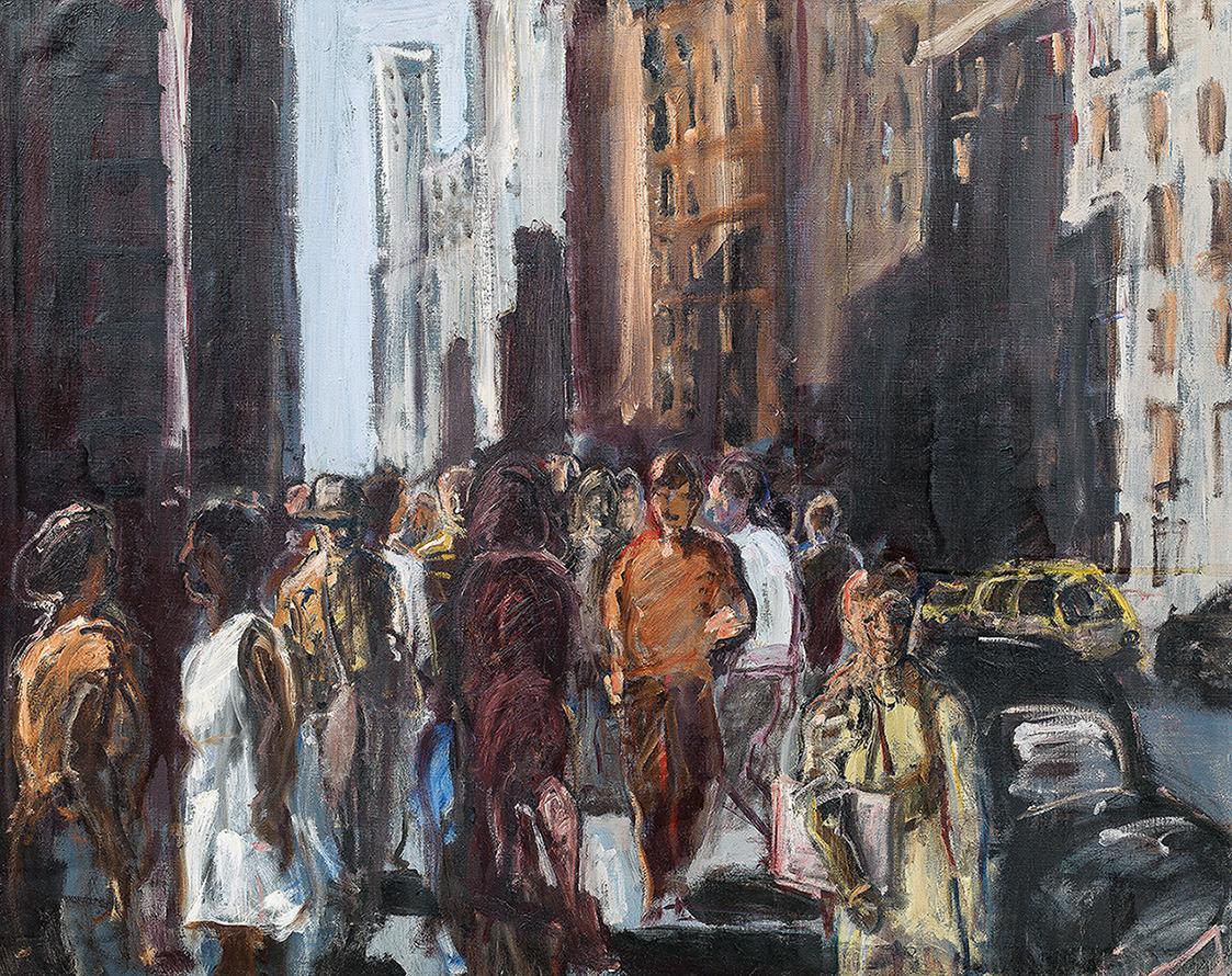 Georg Eisler, Madison Avenue II, 1979–1980, Öl auf Leinwand, 80 × 100 cm, Verbleib unbekannt