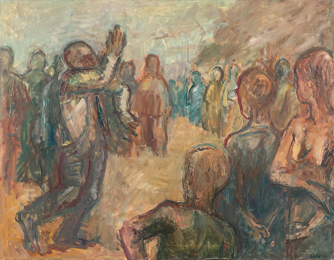 Georg Eisler, König Davids Tanz, 1963, Öl auf Leinwand, 70 × 90 cm, Georg und Alice Eisler – Fo ...