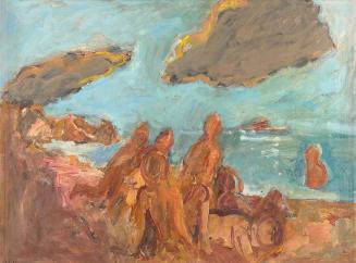 Georg Eisler, Die Badenden von Lapad I, 1964, Öl auf Leinwand, 75 × 100 cm, Georg und Alice Eis ...