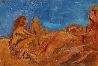 Georg Eisler, Badende, 1964, Öl auf Leinwand, 24,5 × 35,3 cm, Verbleib unbekannt