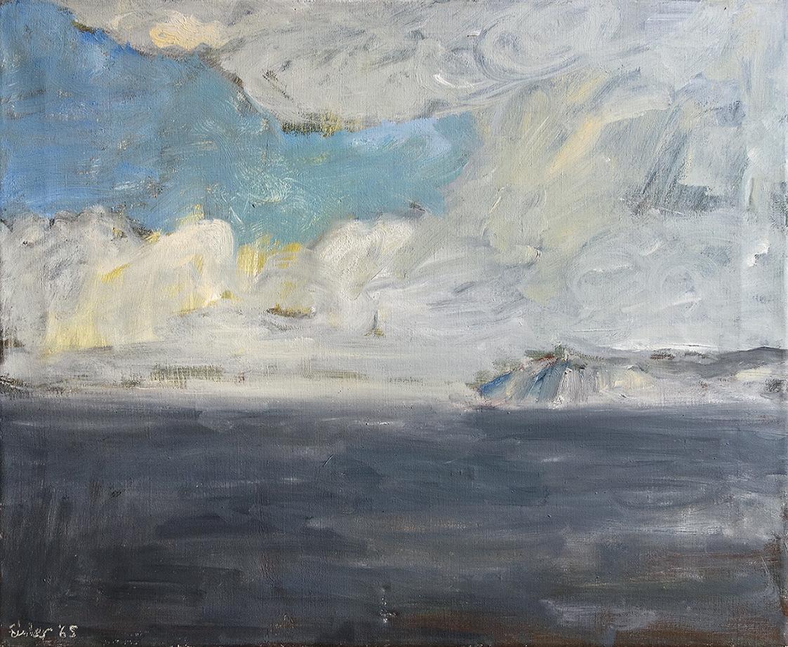 Georg Eisler, Vor Dover III, 1965, Öl auf Leinwand, 50,5 × 60 cm, Unbekannter Privatbesitz, Mün ...