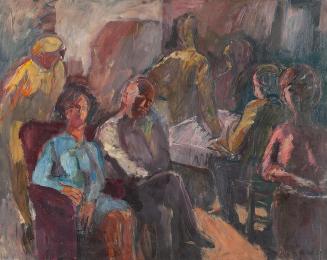 Georg Eisler, Gesellschaft, 1967, Öl auf Leinwand, 80 × 104 cm, Georg und Alice Eisler – Fonds  ...