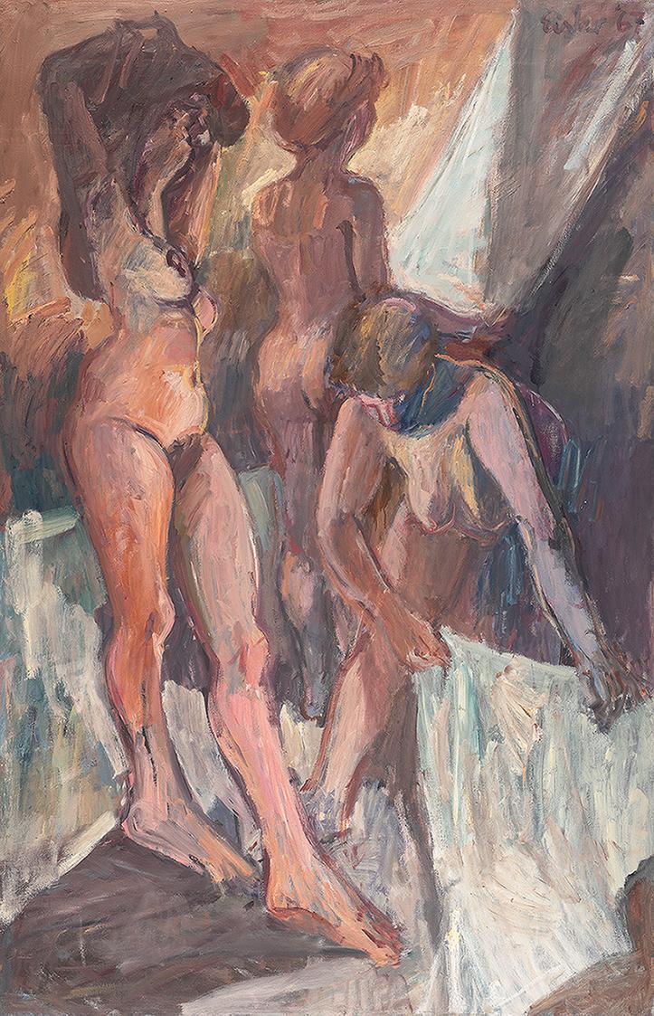 Georg Eisler, Die Tücher, 1967, Öl auf Leinwand, 175 × 113 cm, Georg und Alice Eisler – Fonds f ...