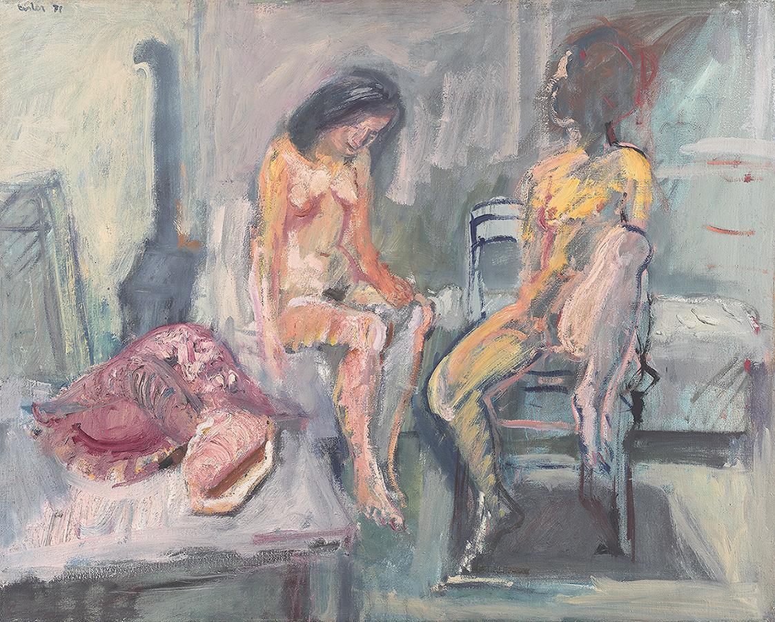 Georg Eisler, Interieur mit Muscheln, 1971, Öl auf Leinwand, 80 × 100,5 cm, Georg und Alice Eis ...
