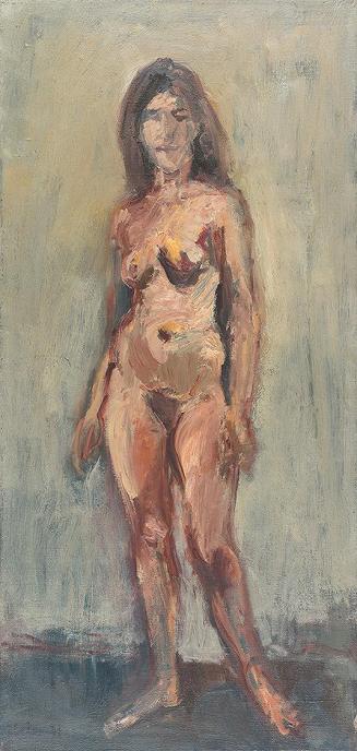 Georg Eisler, Stehender Akt, 1971, Öl auf Leinwand, 72,5 × 34,7 cm, Georg und Alice Eisler – Fo ...