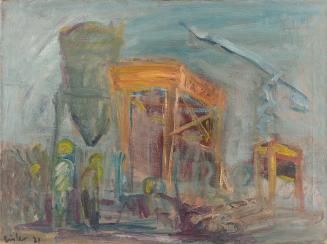 Georg Eisler, Baustelle, 1971, Öl auf Leinwand, 60 × 80 cm, Georg und Alice Eisler – Fonds für  ...