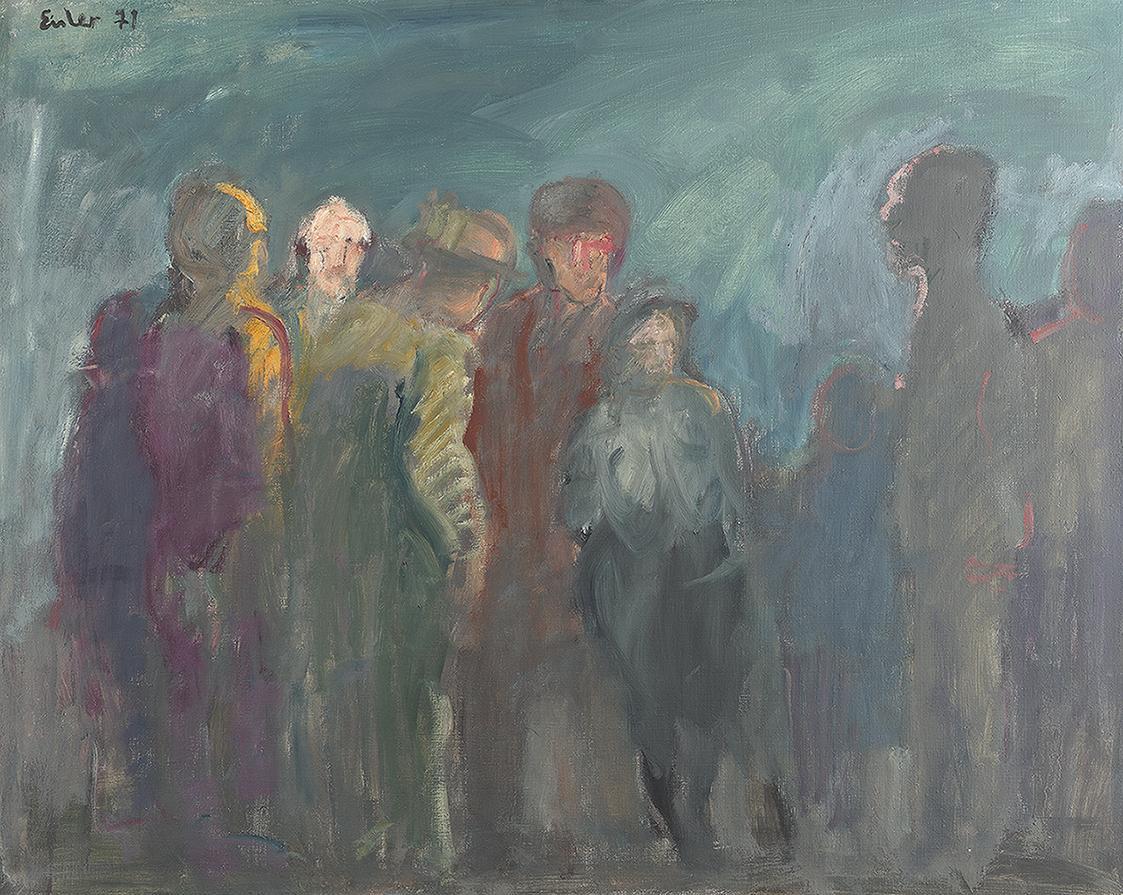 Georg Eisler, Straße mit Gehenden, 1971, Öl auf Leinwand, 80,5 × 100 cm, Georg und Alice Eisler ...